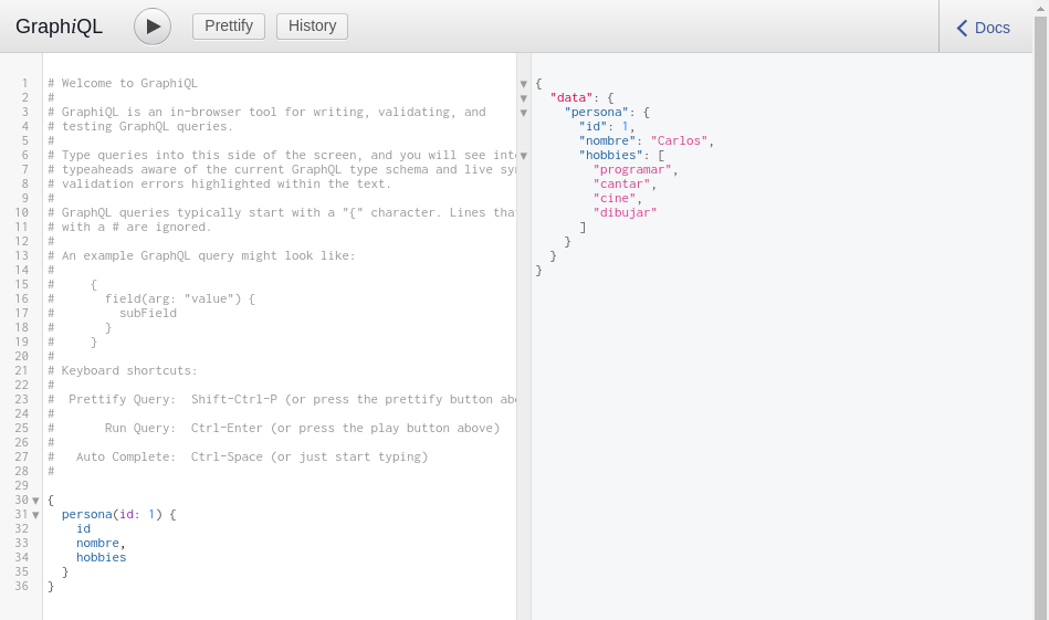 Express GraphQL home page