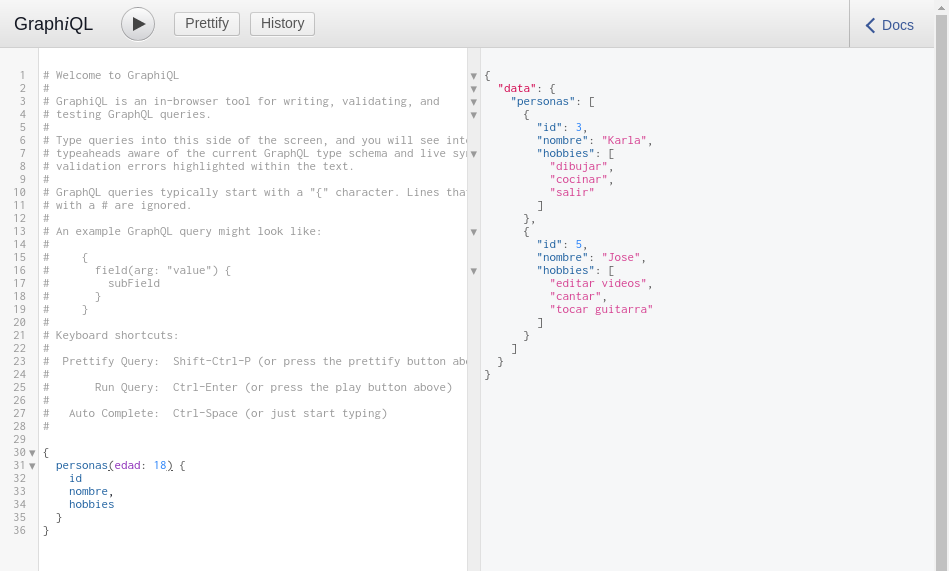 Express GraphQL home page