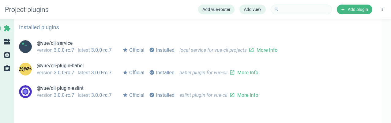Pantalla después de creación de proyecto